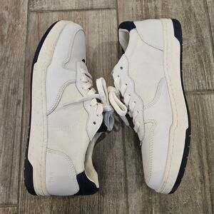 Madewell Court Sneakers White Navy Low Top Women’s 10 Men’s 8.5 Minimalist Clean